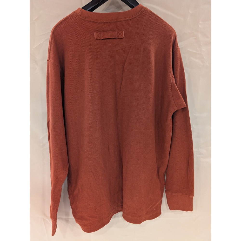 Mens Smiths Workwear XL Rust Long Sleeve Waffle Knit Thermal Crewneck Shirt - Picture 4 of 5